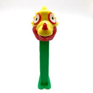 Vintage 1998 Dragon Red/Yellow Pez Dispenser Green Base - Made in Hungary -Feet